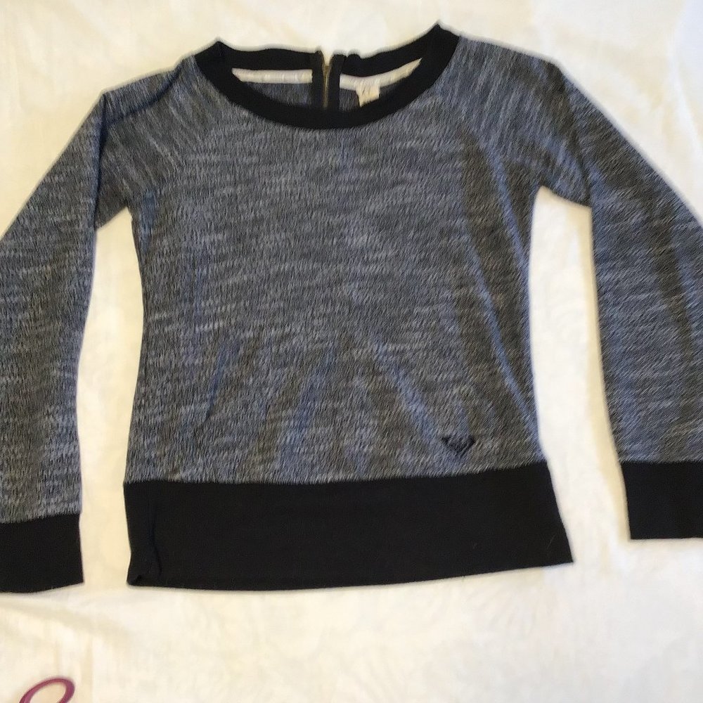 Roxy Scoop Neck Pullover with 1/4 Zip on Back